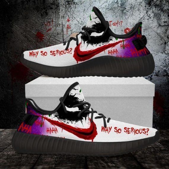 Why So Serious Ha Ha Joker Fan Yeezy shoes Sneakers, 350 Yeezy shoes Sneakers, Hypebeast Shoes, Custom Shoesr