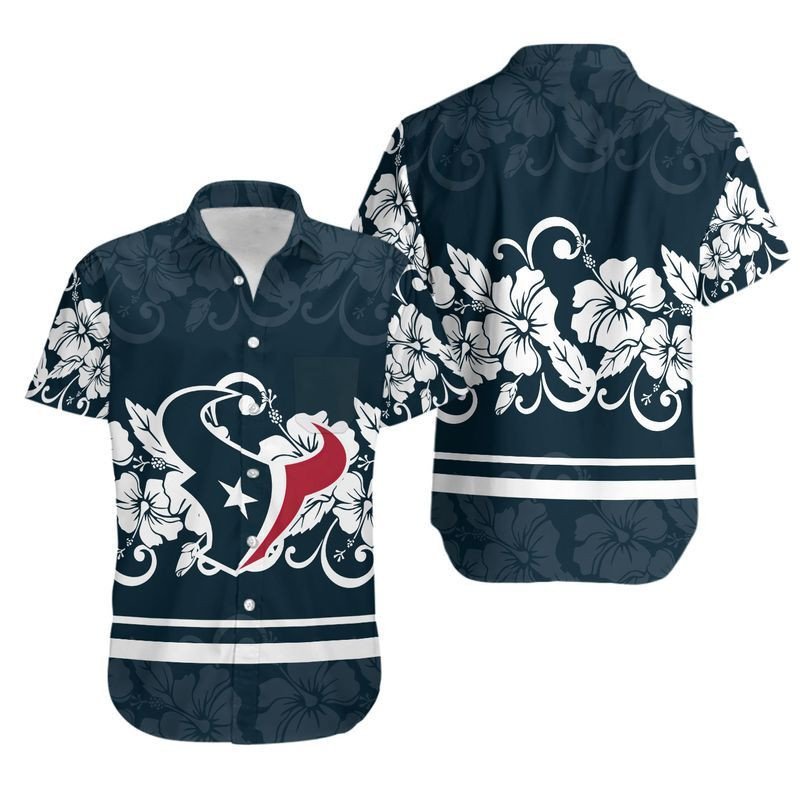 Houston Texans Hibiscus Flowers Hawaii Shirt and Shorts Summer Collect