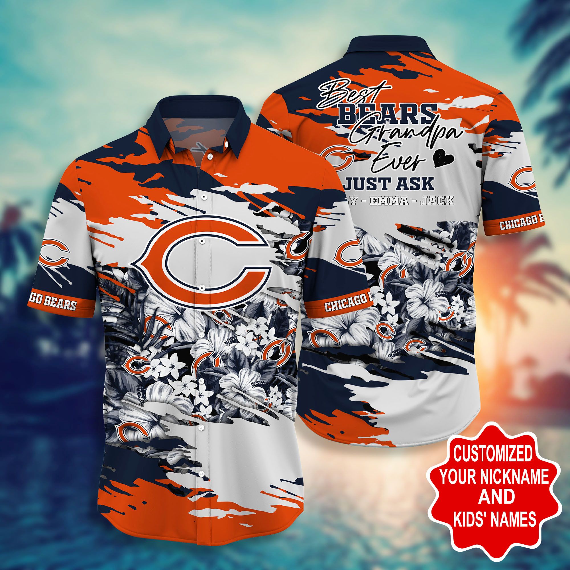 NFL Chicago Bears Hawaiian Shirt Personalized
