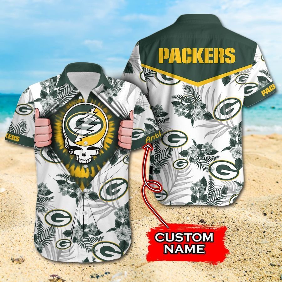 NFL Green Bay Packers Grateful Dead Gift For Fan Personalized Hawaiian