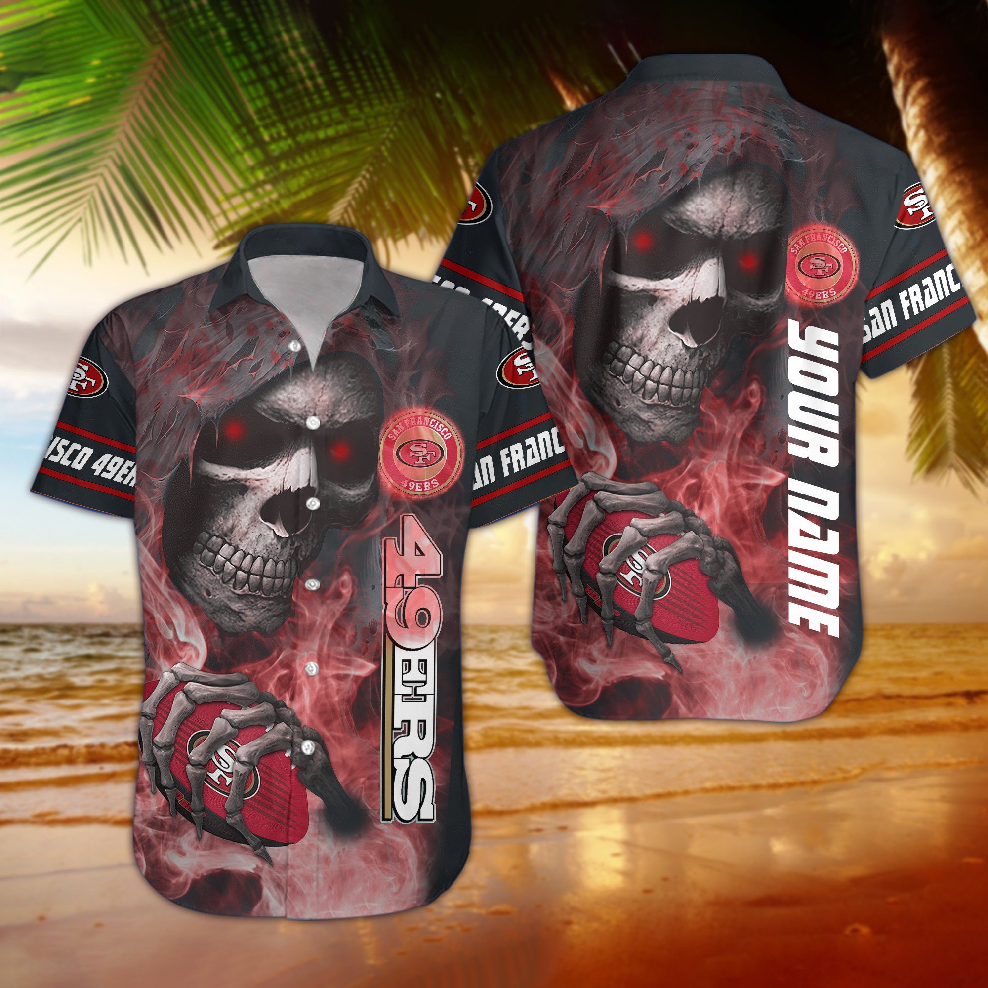 San Francisco 49ers NFL All over print Personalized Hawaiian Shirt And Shorts For Fans