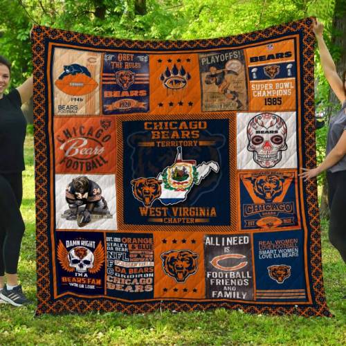 Chicago Bears West Virginia Gift For Fan Personalized Quilt Blanket FV09