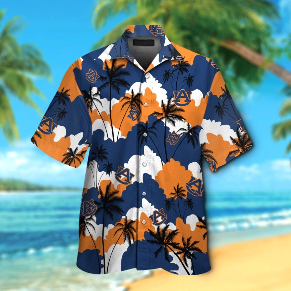 Auburn Tigers Short Sleeve Button Up Tropical Aloha Hawaiian Shirt Set ...