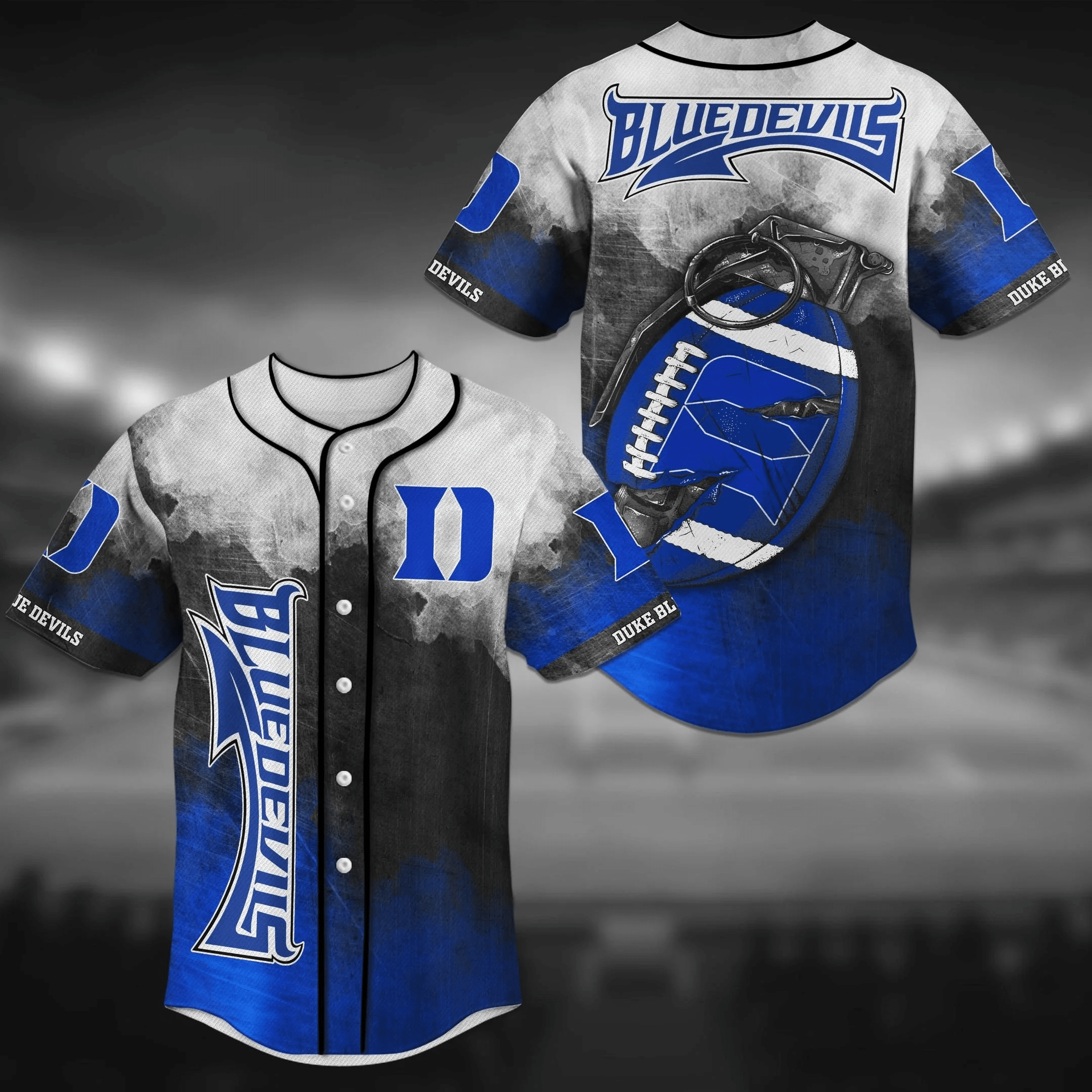 Duke Blue Devils NCAA Baseball Jersey Shirt Grenade FVJ