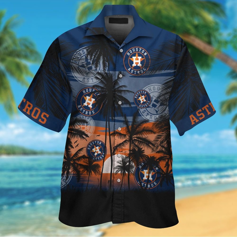 Houston Astros Short Sleeve Button Up Tropical Aloha Hawaiian Shirts ...