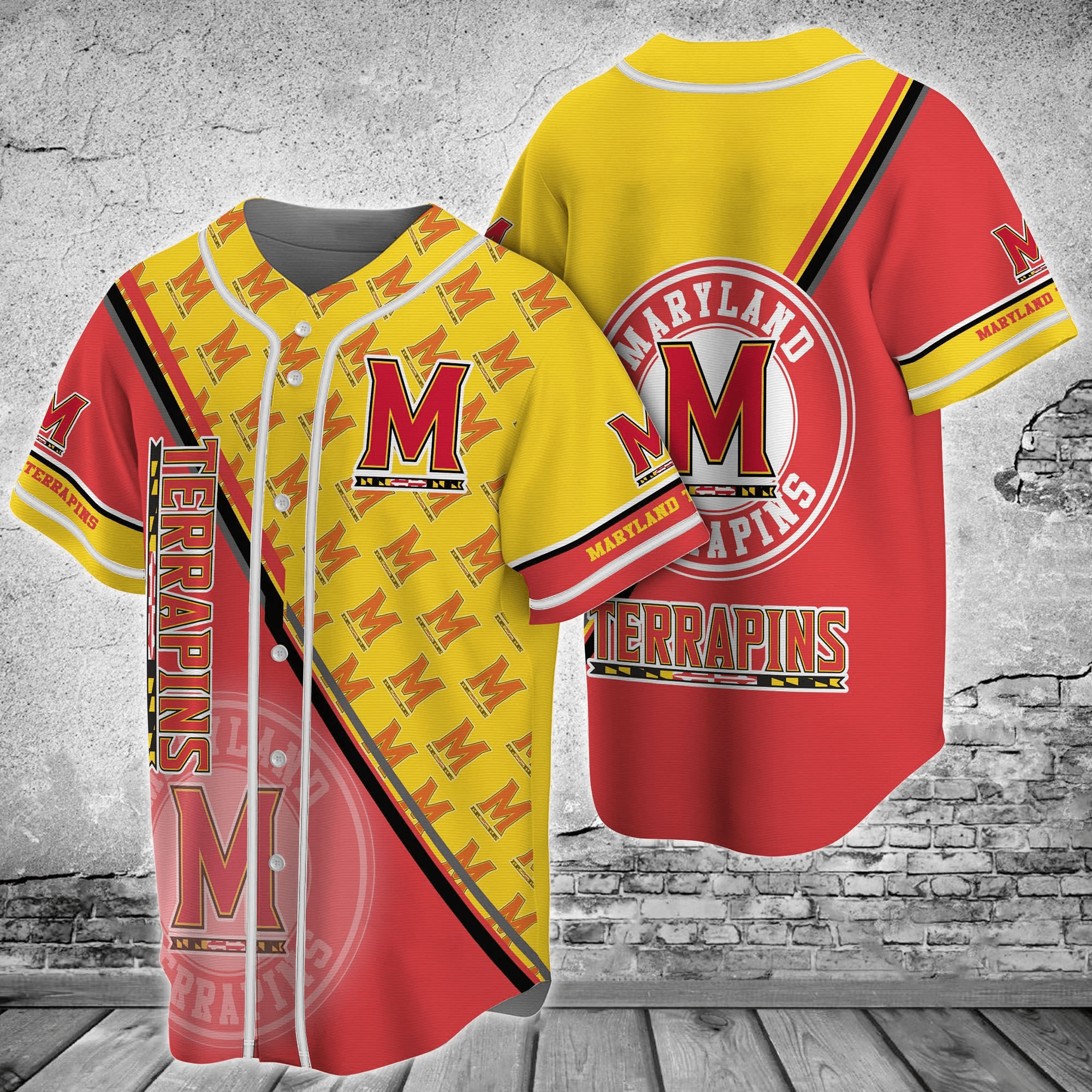 Maryland Terrapins NCAA Baseball Jersey Shirt for Fans FVJ