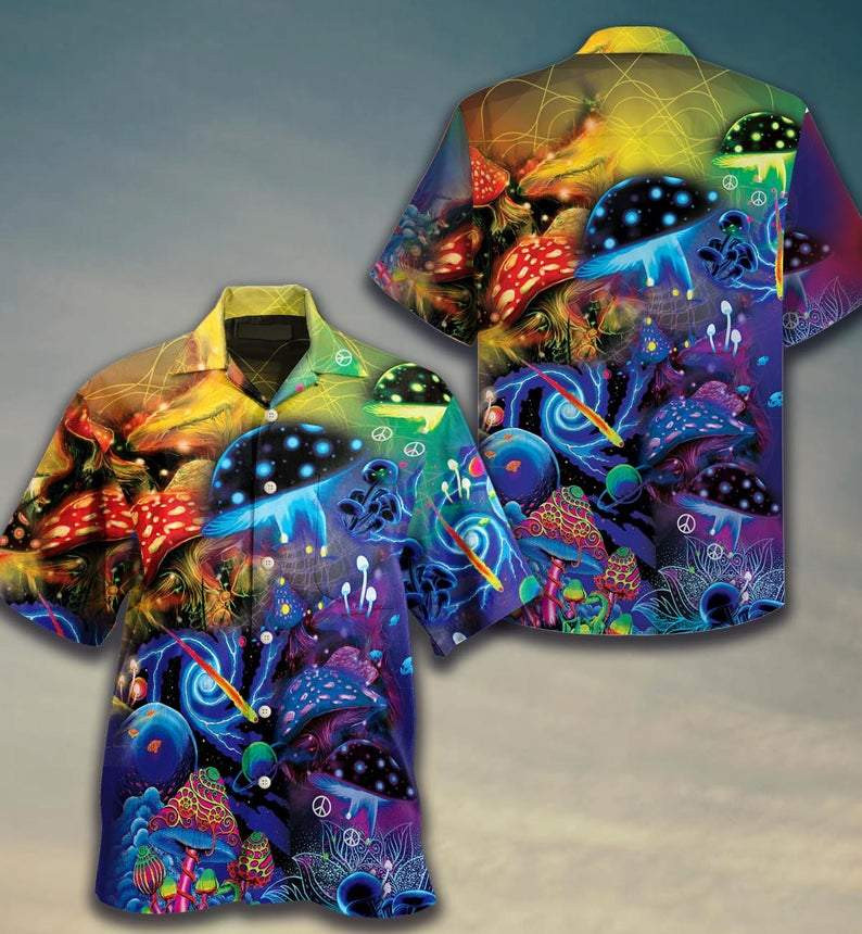 Mushroom Trippy Psychedelic Summer Vacation Hawaiian Shirt HW4195 ...