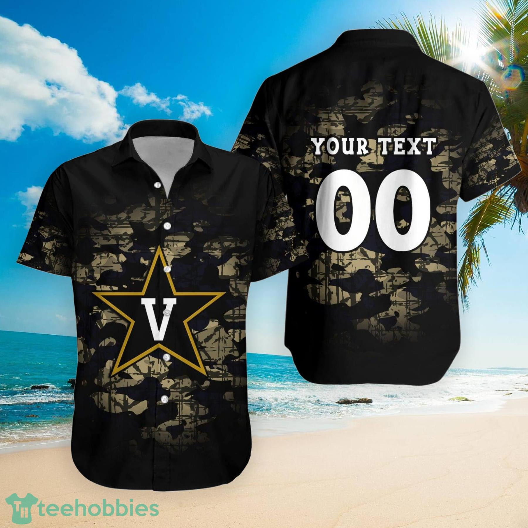NCAA Vanderbilt Commodores Custom Text Number Camouflage Vintage Hawaiian Shirt Aloha Shirt