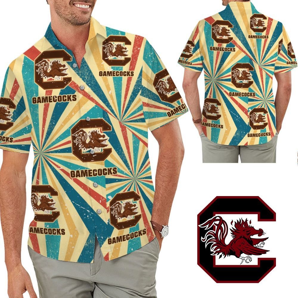 South Carolina Gamecocks Retro Vintage Style Tropical Aloha Hawaiian Shirt