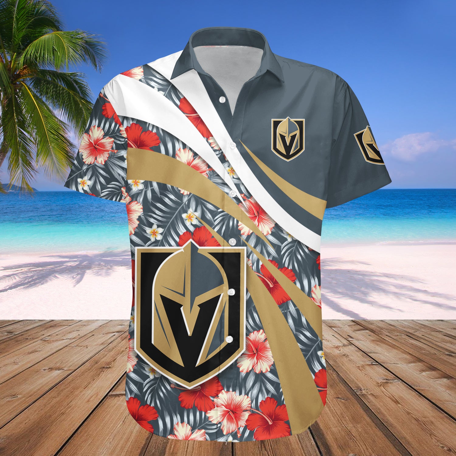 Vegas Golden Knights Hawaii Shirt Set Hibiscus Sport Style - NHL