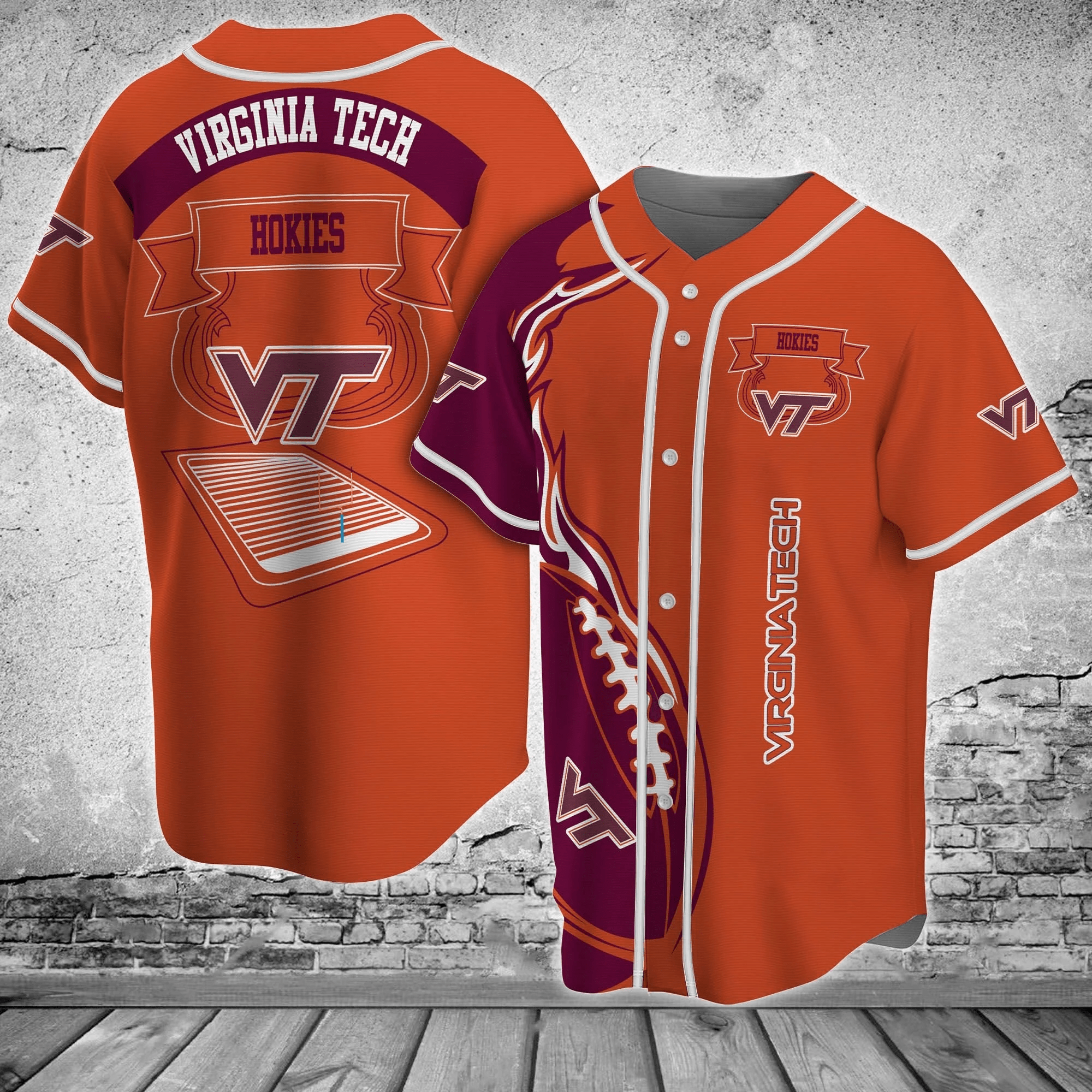 Virginia Tech Hokies NCAA Baseball Jersey Shirt Classic Design FVJ