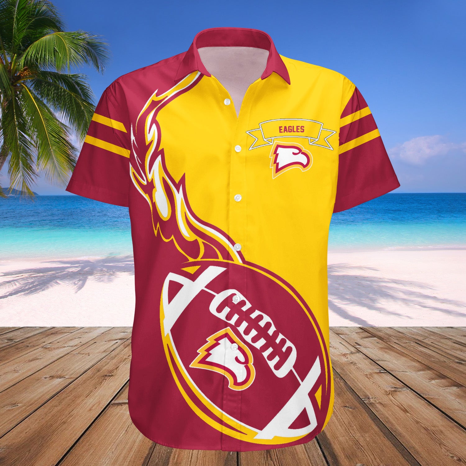 Winthrop Eagles Hawaii Shirt Set Flame Ball - NCAA