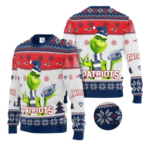 New England Patriots The Grinch Christmas Full-print Sweater