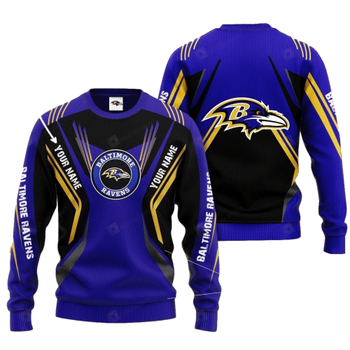 Personalized Name Baltimore Ravens Full-print Sweater FVJ