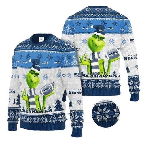 Seattle Seahawks Grinch Christmas Full-print Sweater FVJ