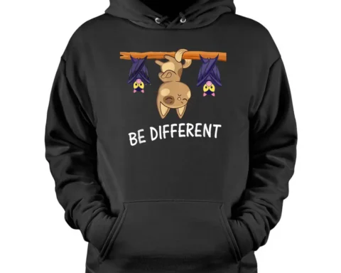 Cat With Bats Be Different Hoodie