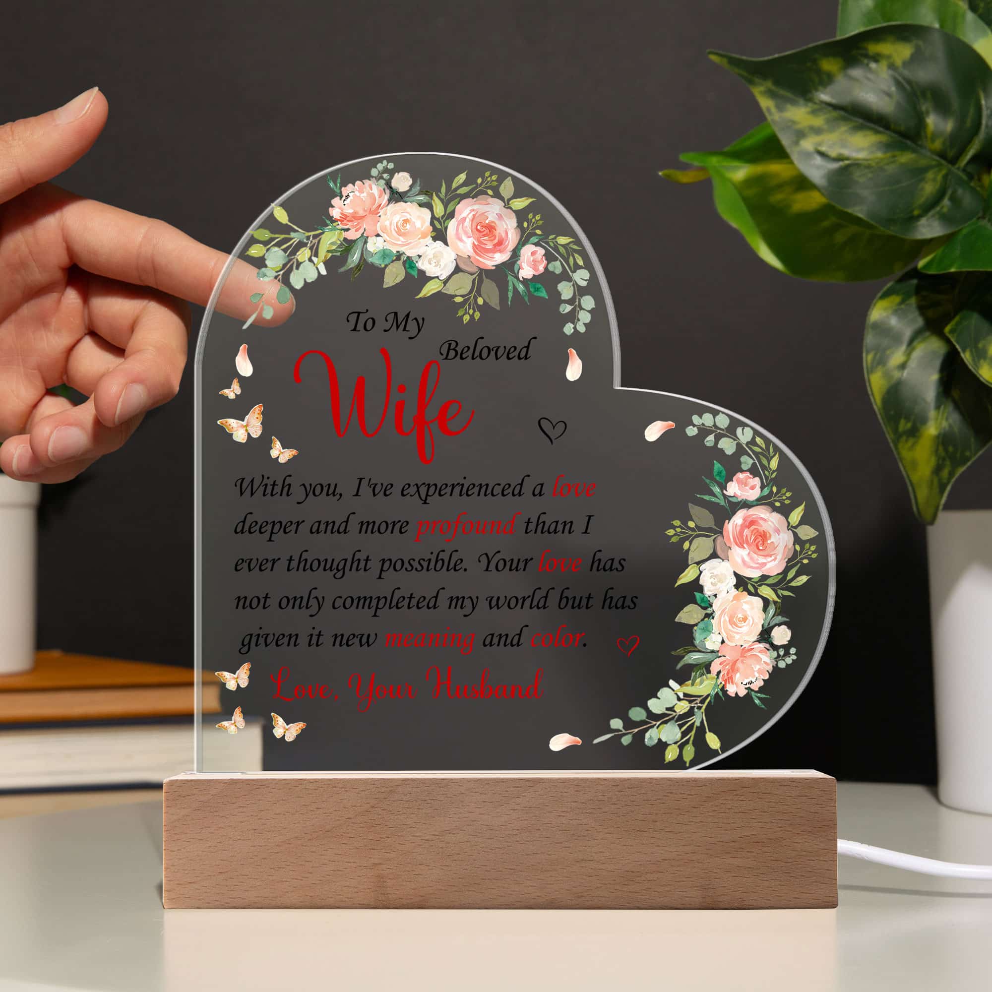 Acrylic Heart Plaque Heartfelt Gift For Wife - FavoJewelry