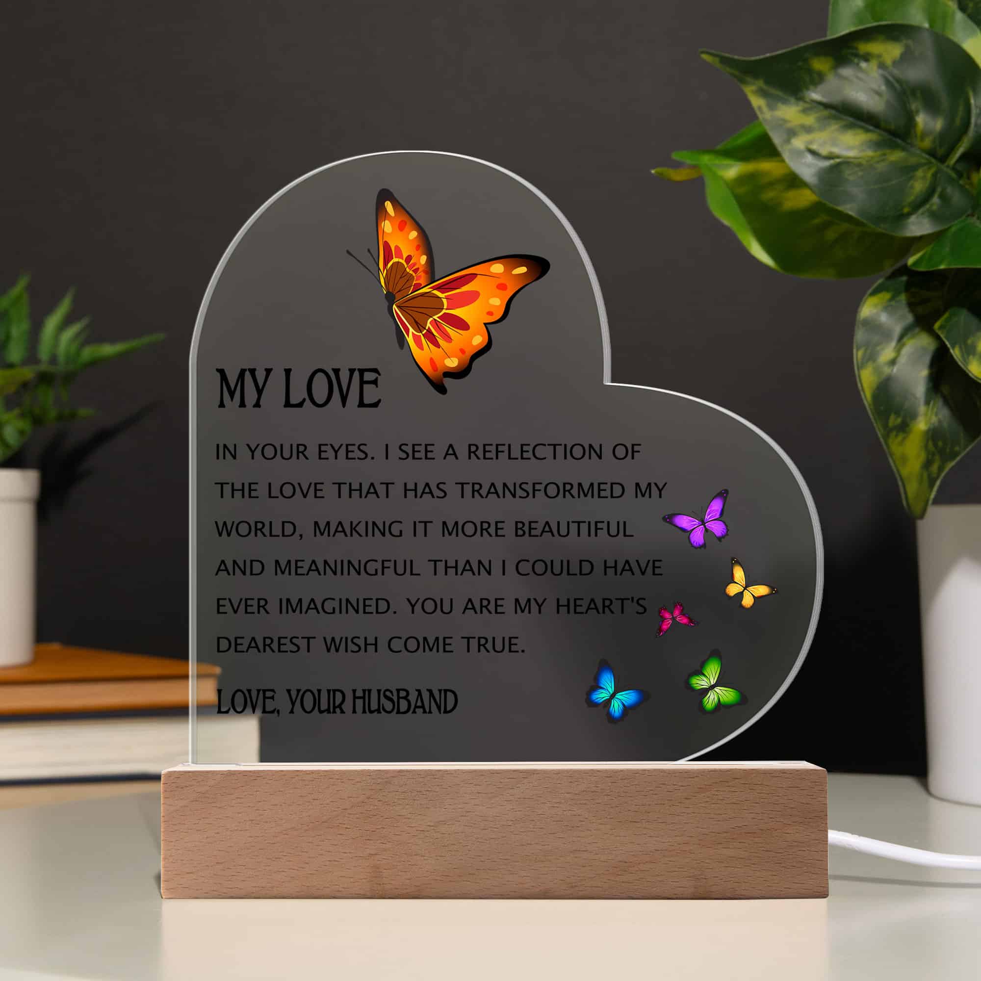 Acrylic Heart Plaque Heartfelt Message From Husband Gift For My Love - FavoJewelry