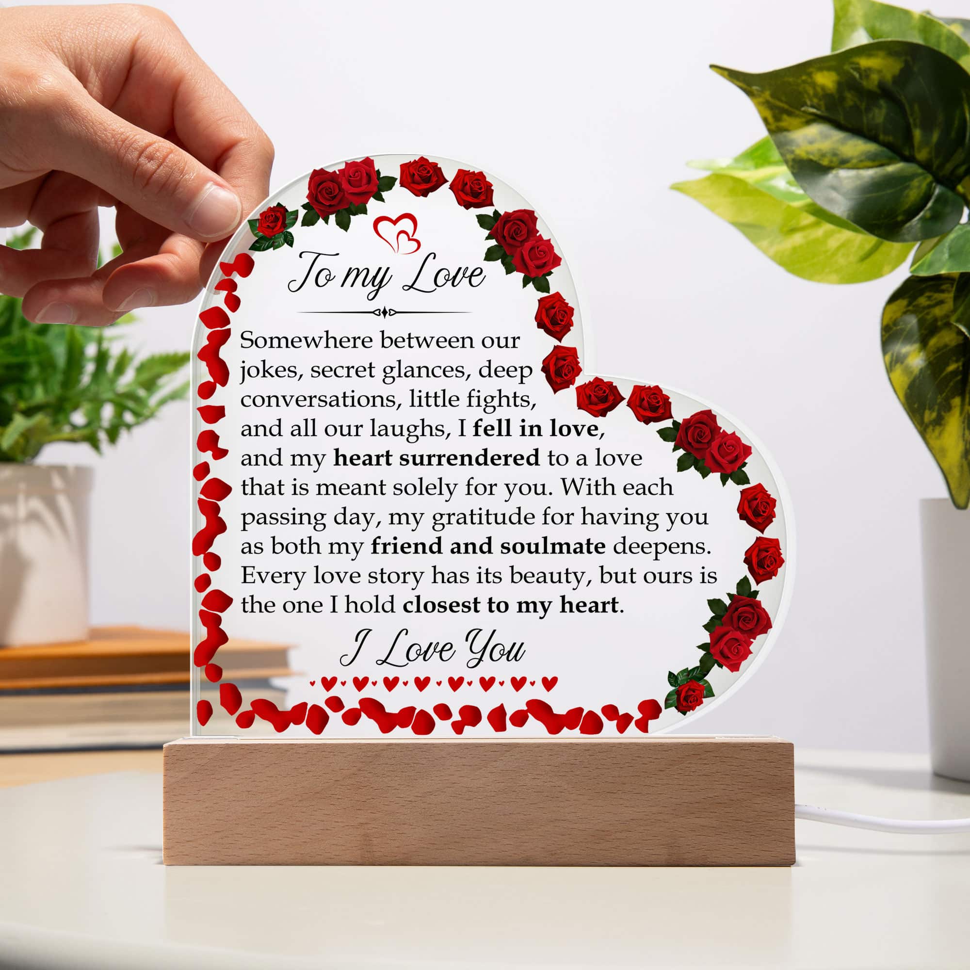 Acrylic Heart Plaque To My Love - FavoJewelry