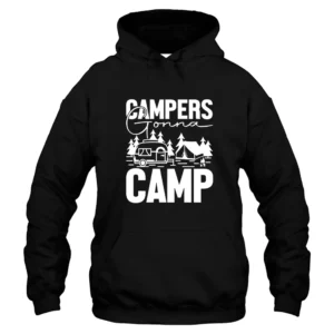 Camper Gonna Camping Hoodie – Black