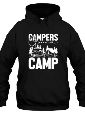Camper Gonna Camping Hoodie – Black