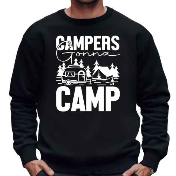 Camper Gonna Camping Sweatshirt – Black