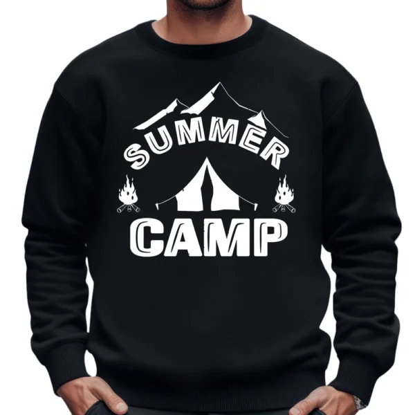 Camping Summer Sweatshirt – Black