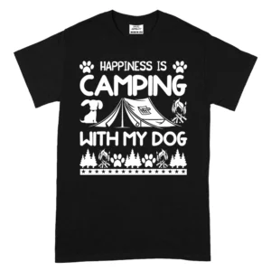 Happiness Is Camping With My Dog - Black