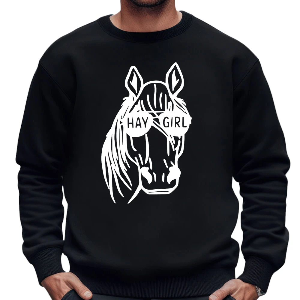 Hay Girl Horse SweatShirt - Black Hay Girl Horse SweatShirt - Black