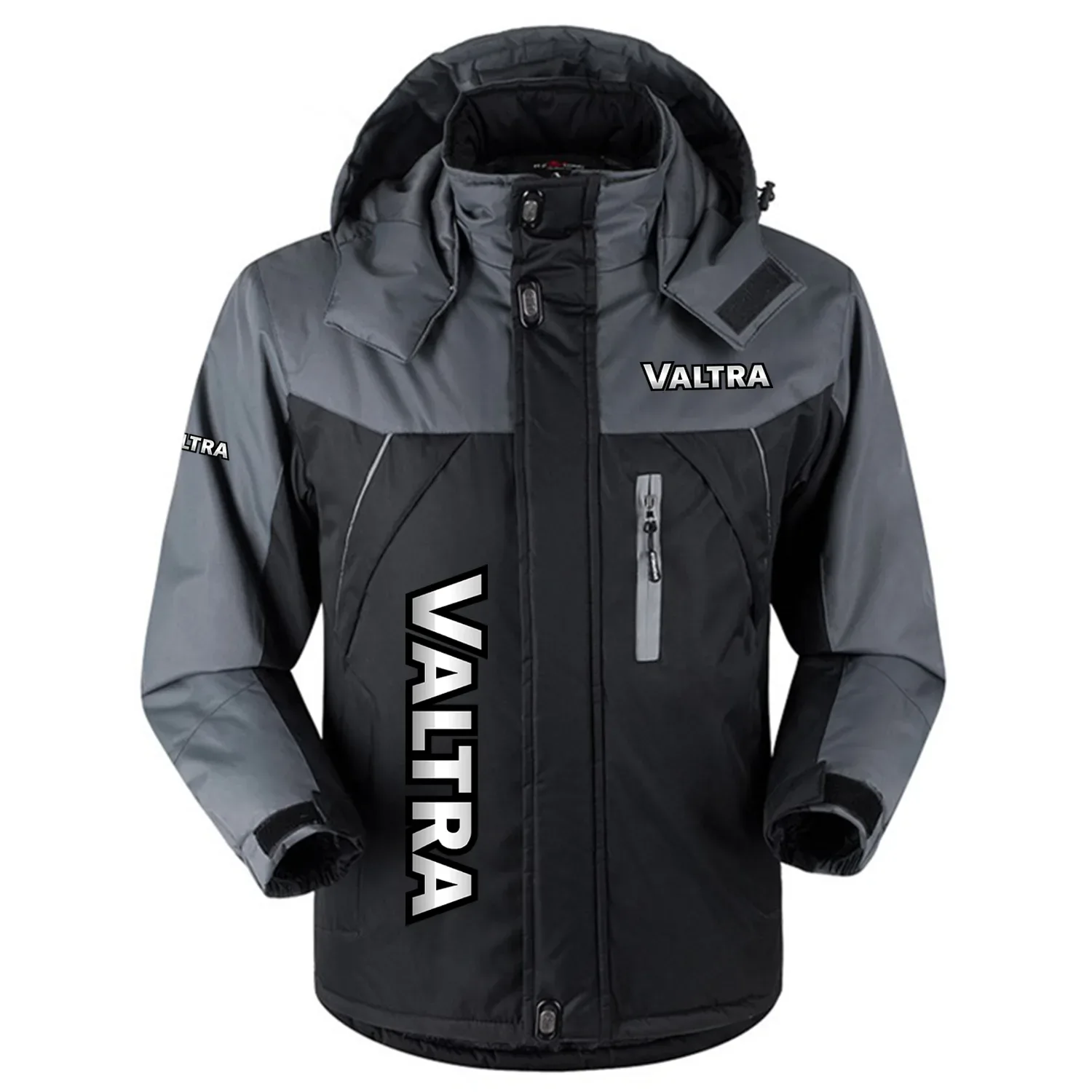 Valtra Exclusive Logo Outdoor Charging Suit Plush Thickened Coat Waterproof Windproof Fleece Fur-Lined Jacket with Detachable Hood FVJTHCJ1124VTZ