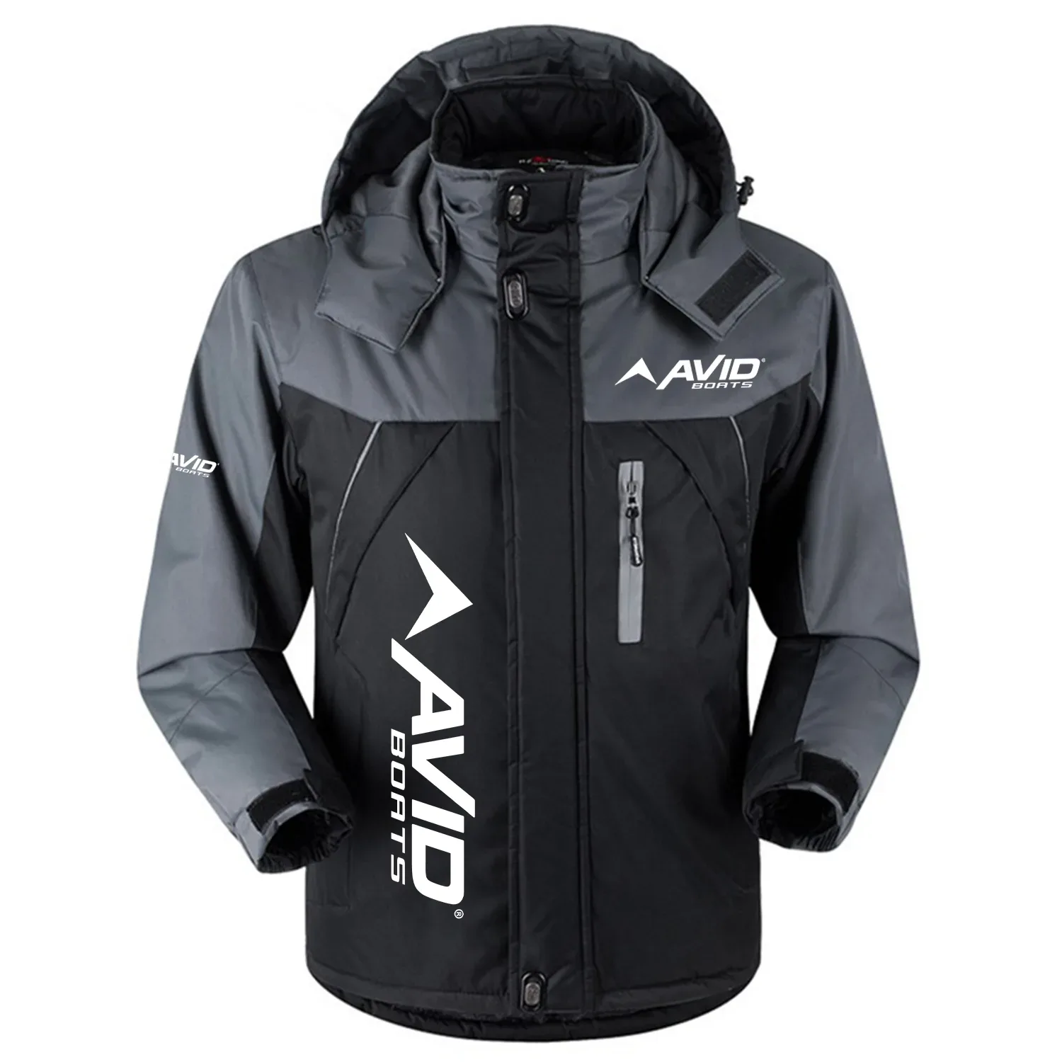 Avid Exclusive Logo Outdoor Charging Suit Plush Thickened Coat Waterproof Windproof Fleece Fur-Lined Jacket Detachable Hood FVJ1224AVZ