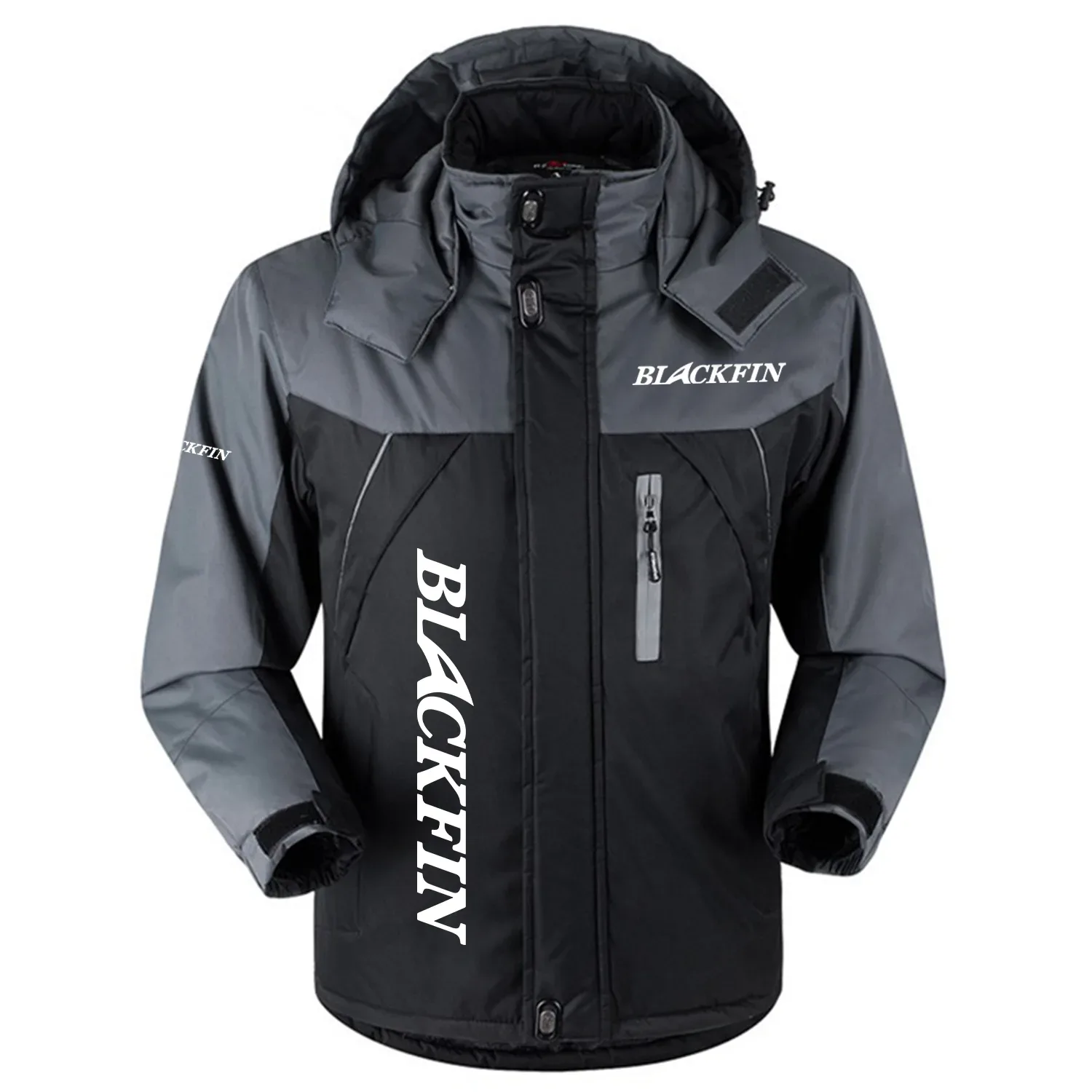 Blackfin Exclusive Logo Outdoor Charging Suit Plush Thickened Coat Waterproof Windproof Fleece Fur-Lined Jacket Detachable Hood FVJ1224BFZ