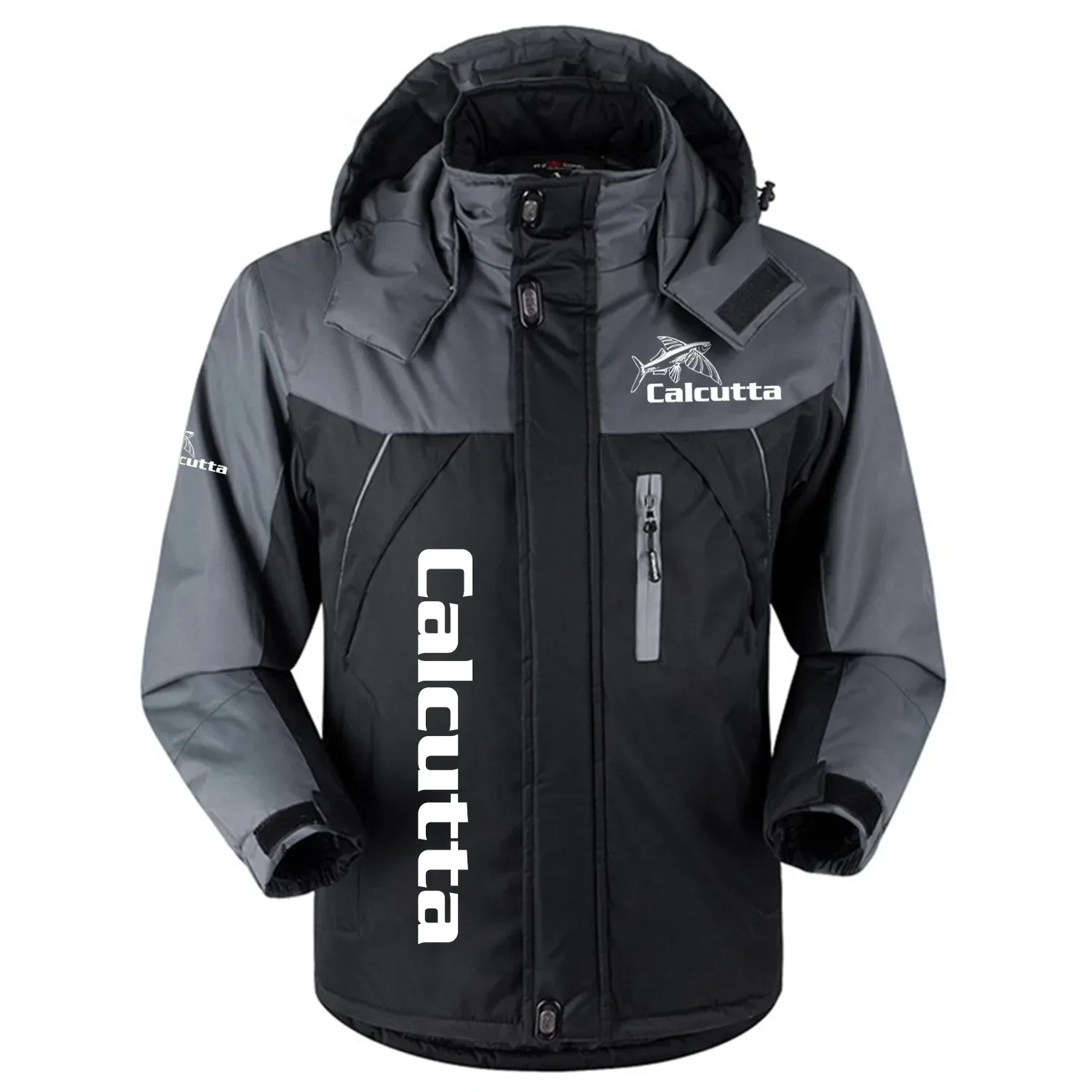 Calcutta Exclusive Logo Outdoor Charging Suit Plush Thickened Coat Waterproof Windproof Fleece Fur-Lined Jacket Detachable Hood FVJ1224CUZ