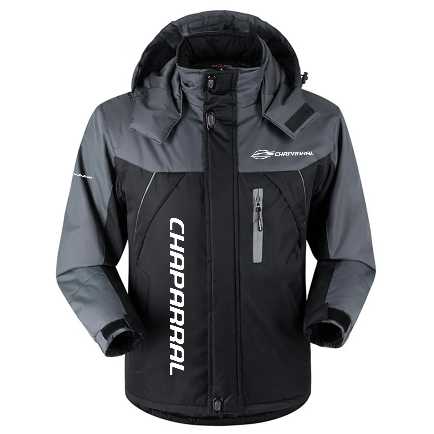 Chaparral Exclusive Logo Outdoor Charging Suit Plush Thickened Coat Waterproof Windproof Fleece Fur-Lined Jacket Detachable Hood FVJ1224CPZ