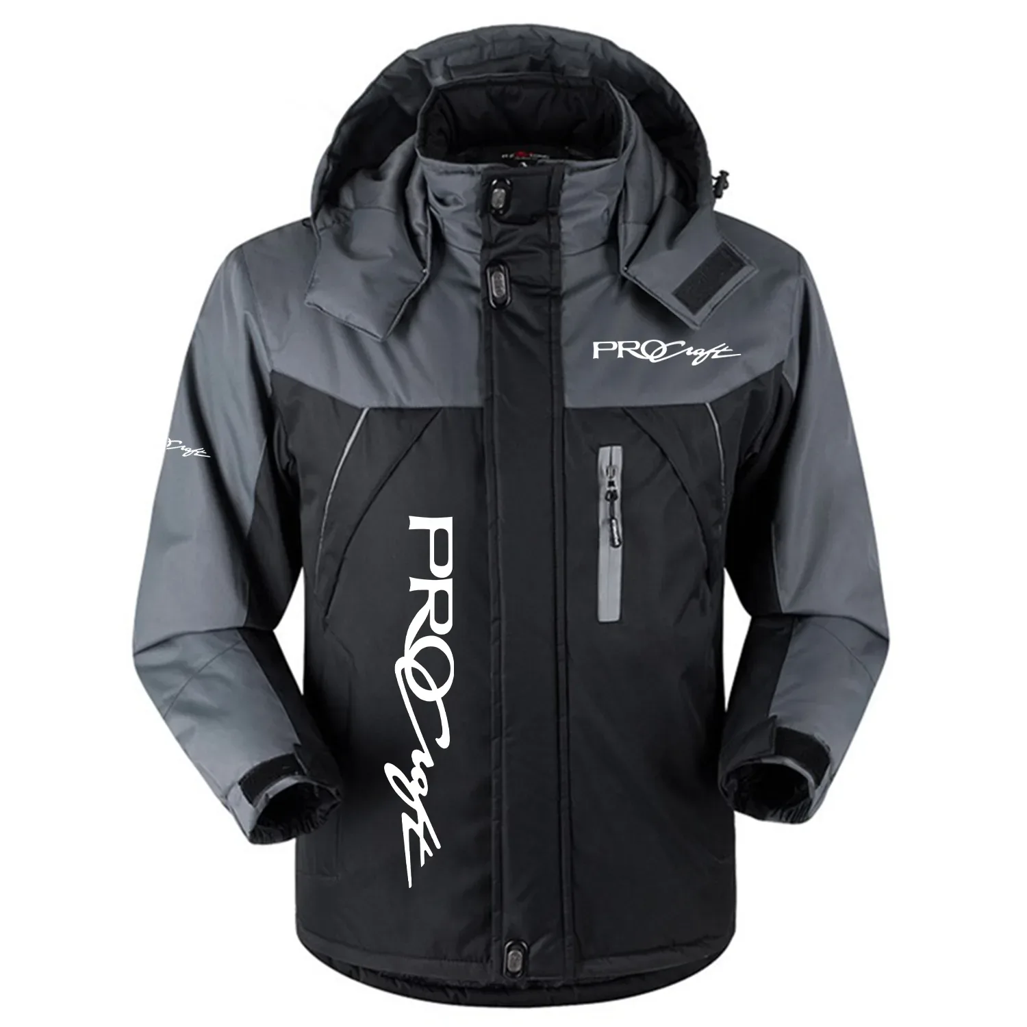 Procraft Exclusive Logo Outdoor Charging Suit Plush Thickened Coat Waterproof Windproof Fleece Fur-Lined Jacket Detachable Hood FVJ1224PCZ