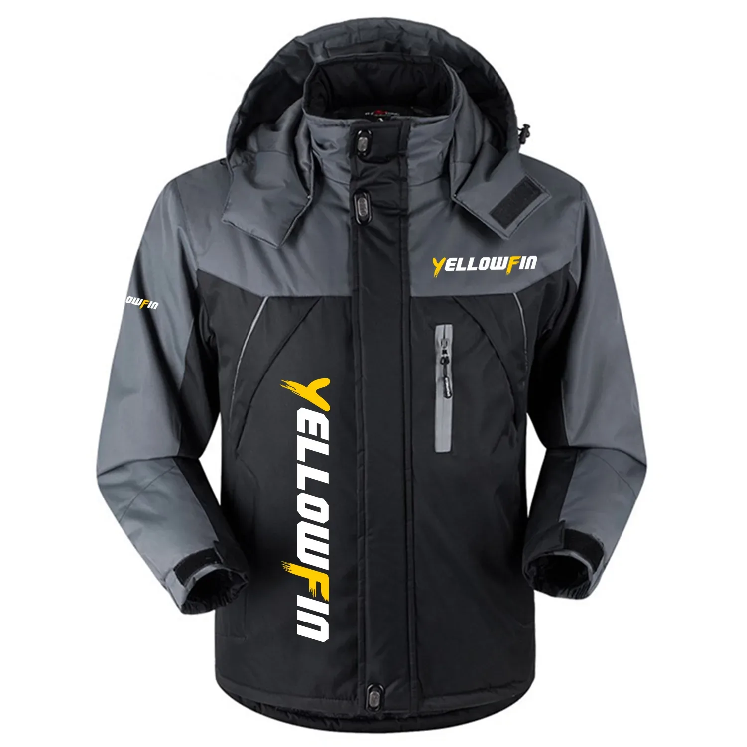 Yellowfin Exclusive Logo Outdoor Charging Suit Plush Thickened Coat Waterproof Windproof Fleece Fur-Lined Jacket Detachable Hood FVJ1224YFZ