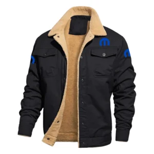 Mopar Jacket Fleece-lined Thick Jacket Warm Thick Coat With Fur Lapel Collar Coat HIHI080125Y10FLJMOP