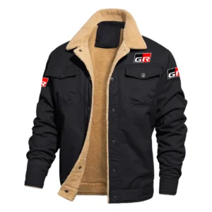 Toyota Gazoo Racing Jacket Fleece-lined Thick Jacket Warm Thick Coat With Fur Lapel Collar Coat HIHI080125Y10FLJTGR