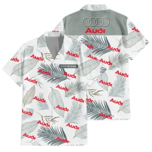 Audi Hawaiian Shirt Tropical Leaves Seamless Pattern All-over Print Summer Gift, Custom Name HIHI160125Y7HWLS1AUD