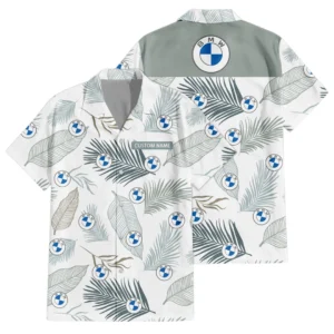 BMW Hawaiian Shirt Tropical Leaves Seamless Pattern All-over Print Summer Gift, Custom Name HIHI160125Y7HWLS1BMW