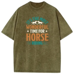 It’s The Most Wonderful Time For Horse Riding Washed Tshirts