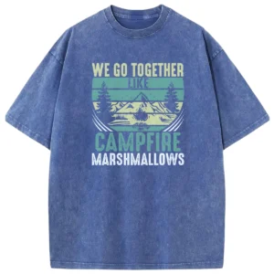 We Go Together Campfire Marshmallows Washed Tshirts