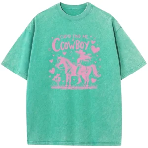 Cupid Find Me A Cowboy Washed Tshirts