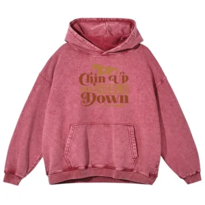 Chin Up Heels Down Washed Pullover Hoodie