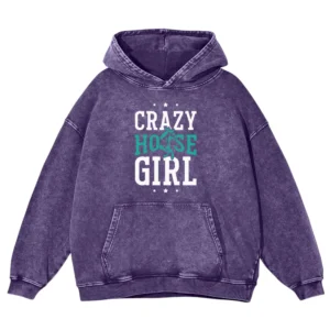Crazy Horse Girl Washed Pullover Hoodie