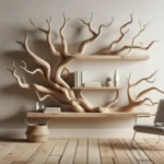 Driftwood Tree Branch Corner Shelf – Floating Mini Bookcase, Solid Wood Wall Decor & Bookshelf Display