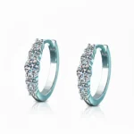 FavoJewelry 5-Stone Moissanite Huggie Hoops VVS1 925 Sterling Silver