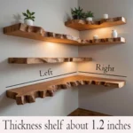 Handcrafted Live Edge Corner Floating Shelf in Solid Wood