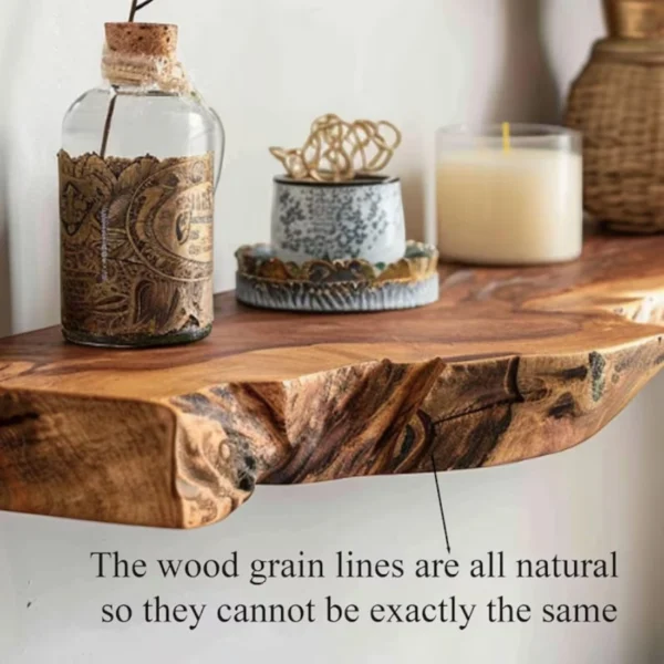 Handcrafted Live Edge Floating Shelf – Natural Wood Wall-Mounted Accent