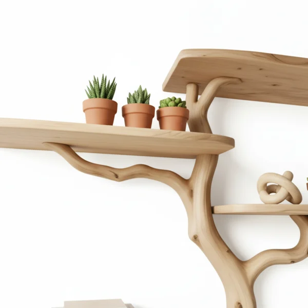 Handcrafted Tree Branch Bookshelf - Eco-Friendly Home Decor